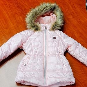 Tommy Hillfiger baby pink puffer jacket size 4